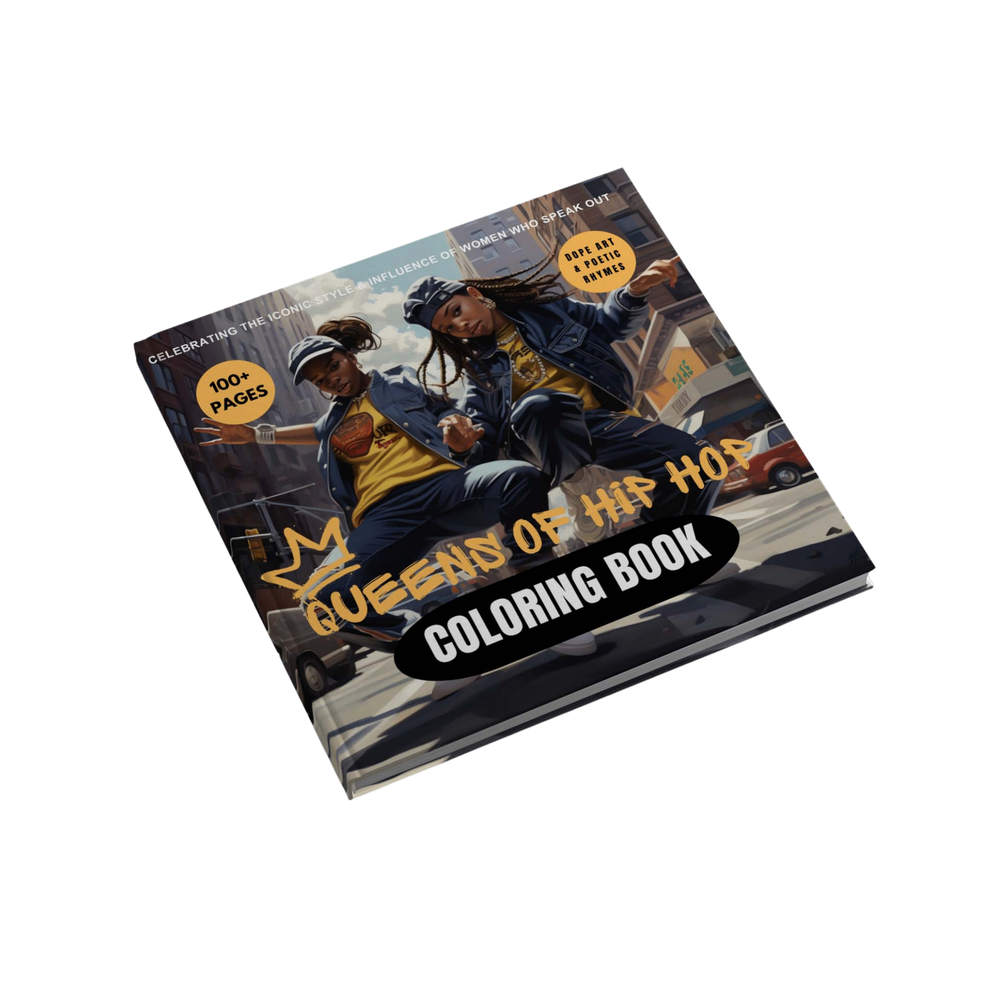 Queens of HIP HOP Coloring Book 3D cover mockup